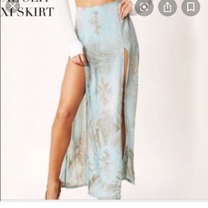 Blue life two slit skirt